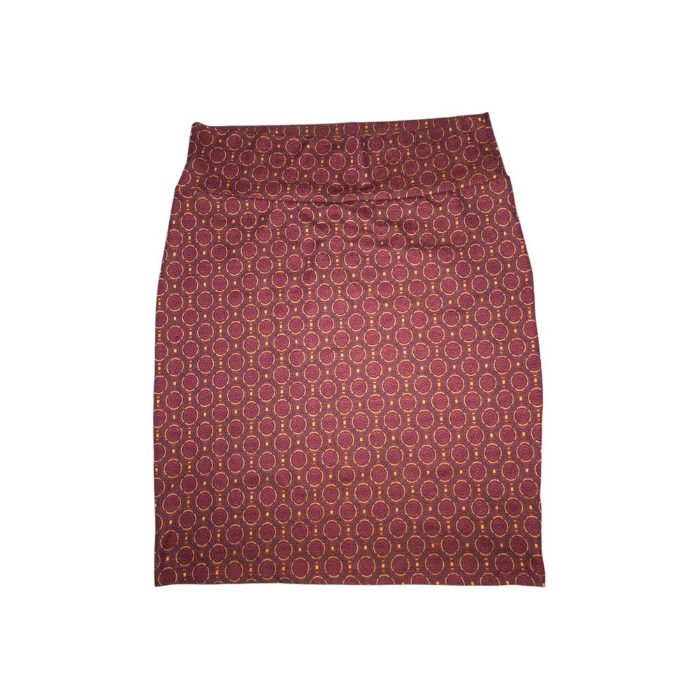 LuLaRoe Cassie Red Blue Knee-Length Pencil Skirt